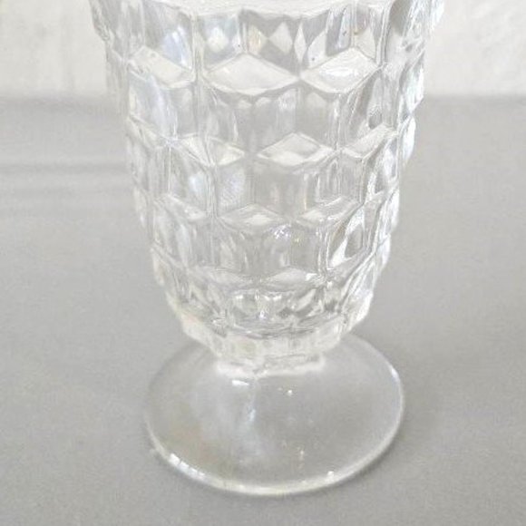 Fostoria American Clear Glass Cube Pattern Iced Tea Goblet Single - Picture 2 of 4
